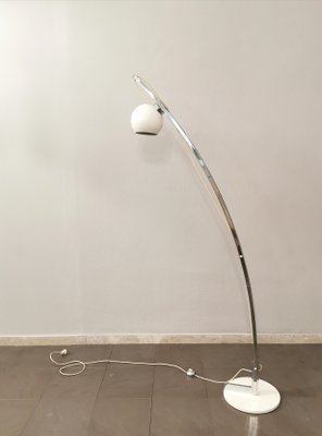 Chromed & Enamelled Metal Floor Lamp, Italy, 1970s-ZST-1254416