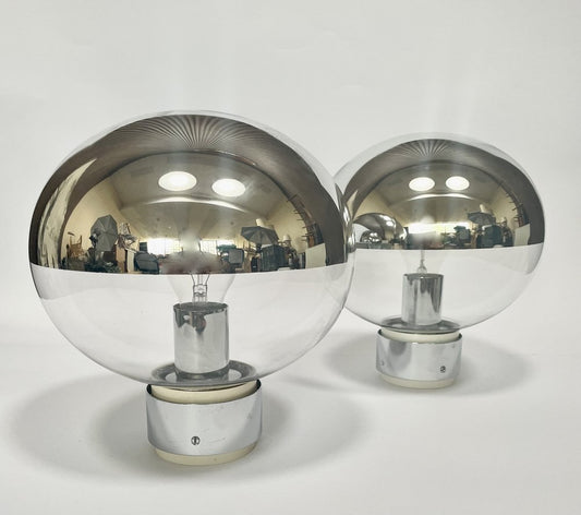 Chromed Glass Sconces or Ceiling Lamps by Motoko Ishii for Staff, Germany 1960s, Set of 2