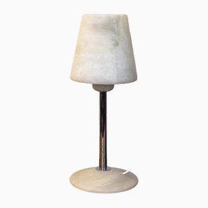 Chromed Metal and Alabaster Table Lamp, Spain, 1980s-CQZ-1702235