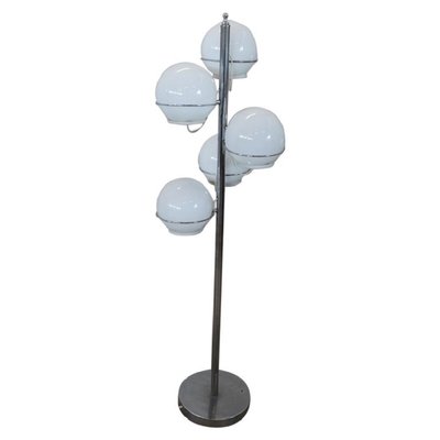 Chromed Metal and Glass Floor Lamp attributed to Gino Sarfatti, 1960s-DCO-1776743