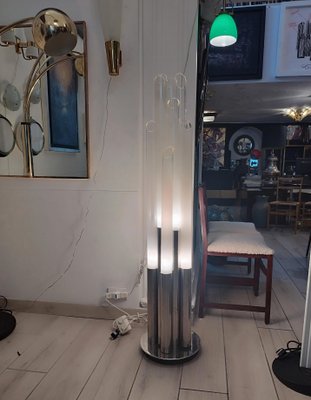 Chromed Metal and Murano Glass Floor Lamp, Italy, 1970s-YUW-1734474