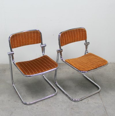 Chromed Metal Dining Chairs, 1960s, Set of 4-NE-796153