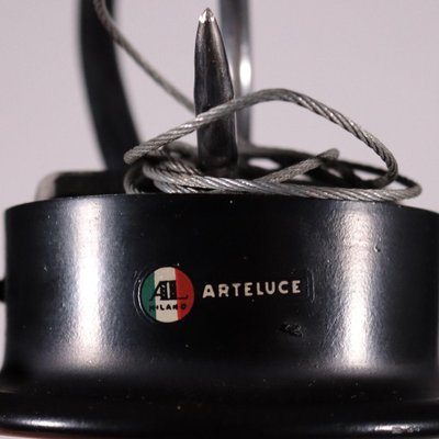 Chromed Metal & Enamelled Aluminum Ceiling Lamp by Gino Sarfatti for Arteluce, 1960s-VMM-766179