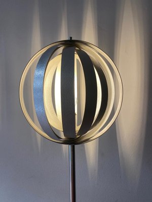 Chromed Metal Floor Lamp with Adjustable Lampshade attributed to Verner Panton, 1970s-TKR-1703469