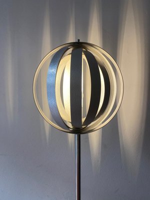 Chromed Metal Floor Lamp with Adjustable Lampshade attributed to Verner Panton, 1970s-TKR-1703469