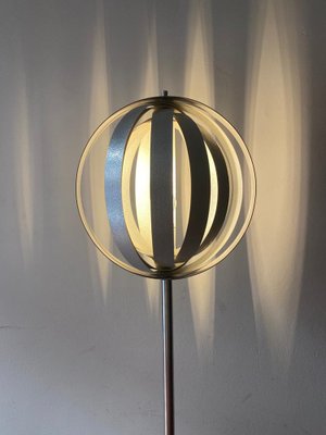 Chromed Metal Floor Lamp with Adjustable Lampshade attributed to Verner Panton, 1970s-TKR-1703469