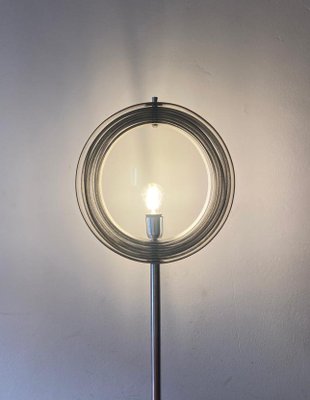 Chromed Metal Floor Lamp with Adjustable Lampshade attributed to Verner Panton, 1970s-TKR-1703469