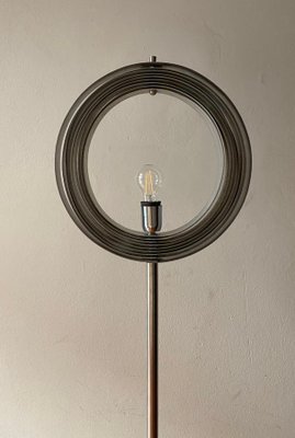 Chromed Metal Floor Lamp with Adjustable Lampshade attributed to Verner Panton, 1970s-TKR-1703469