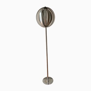 Chromed Metal Floor Lamp with Adjustable Lampshade attributed to Verner Panton, 1970s-TKR-1703469