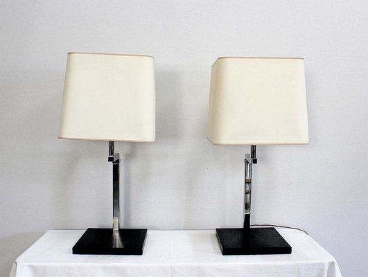 Chromed Metal Lamps, 1960s, Set of 2-RVK-971556