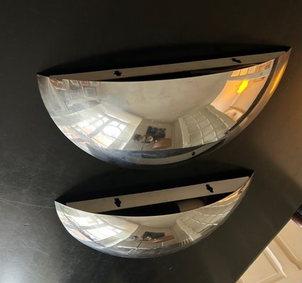 Chromed Metal Wall Lights, 1980s, Set of 2-AVC-1759597