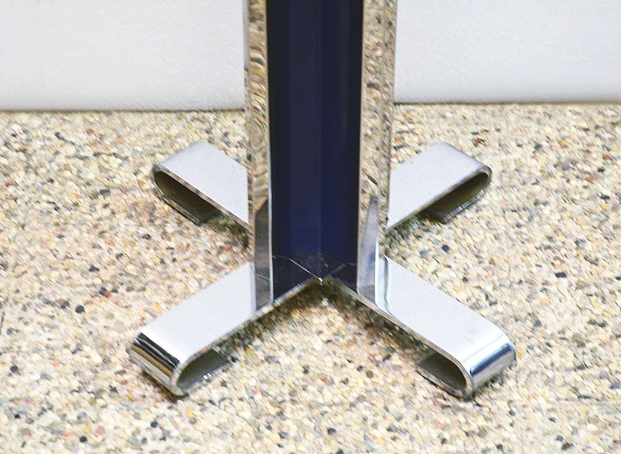 Chromed & Painted Blue Metal Entrance Set from Allegri Arredamenti Metallici, 1970s, Set of 5