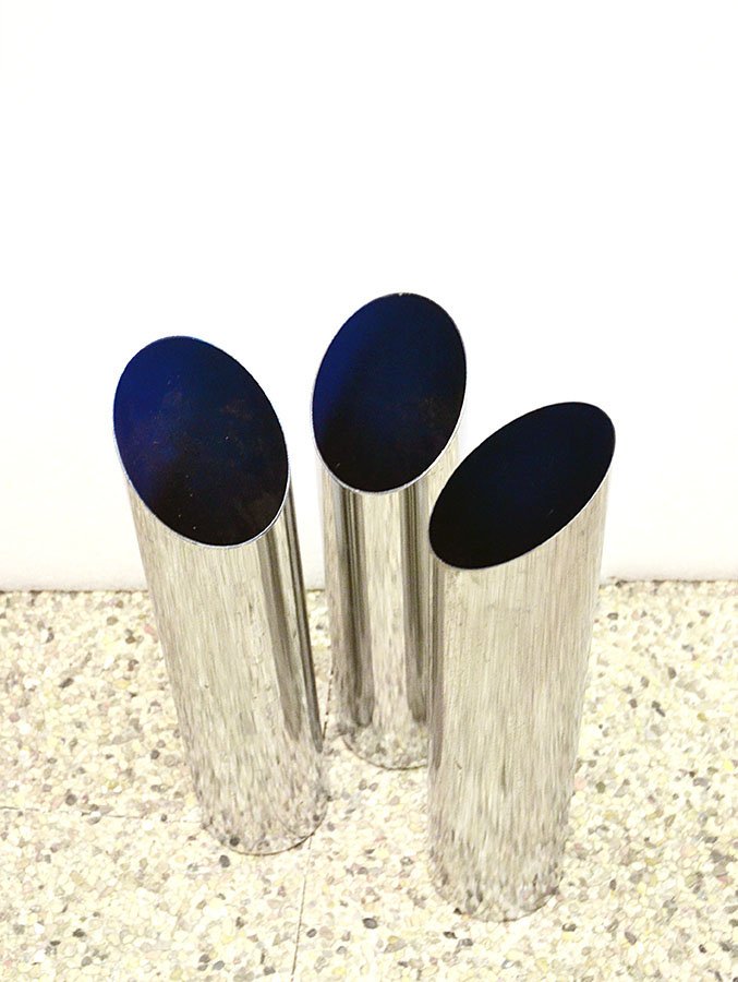 Chromed & Painted Blue Metal Entrance Set from Allegri Arredamenti Metallici, 1970s, Set of 5