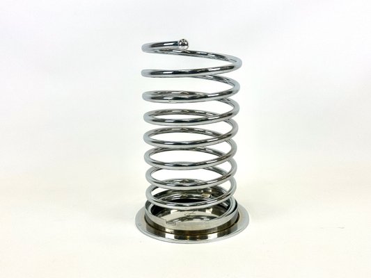 Chromed Spiral Shaped Umbrella Stand, 1980s-ZCY-2021763