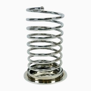 Chromed Spiral Shaped Umbrella Stand, 1980s-ZCY-2021763