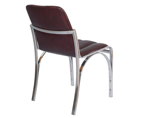 Chromed Steel and Soft Leather Dining Chairs by Gastone Rinaldi, 1960s, Set of 4-NJV-771385