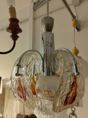 Chromed Steel Chandelier with Puffed Glass from Mazzega, 1970-ZFY-1793827