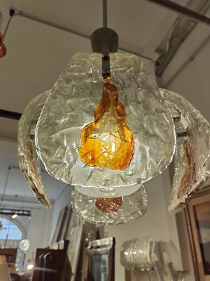 Chromed Steel Chandelier with Puffed Glass from Mazzega, 1970-ZFY-1793827