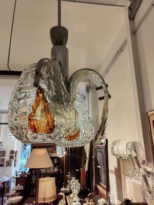 Chromed Steel Chandelier with Puffed Glass from Mazzega, 1970-ZFY-1793827