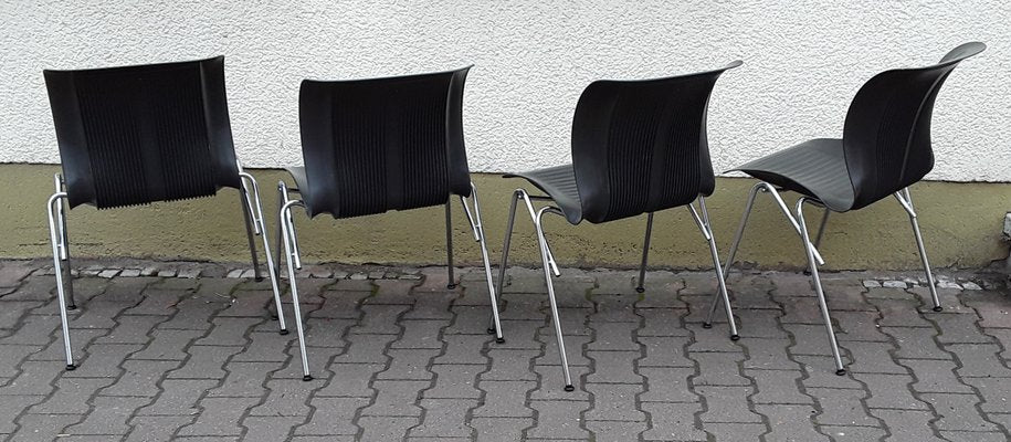 Chromed Steel Dining Chairs from Fritz Hansen, 1993, Set of 4-HOI-820116