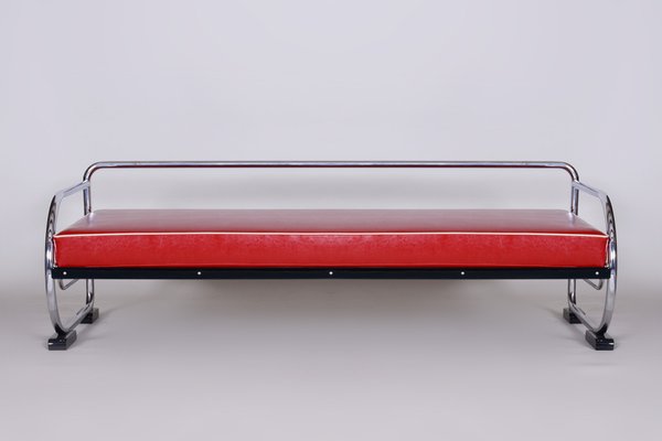 Chromed Steel Sofa attributed to Slezak Factories, 1930s-WHY-1767446