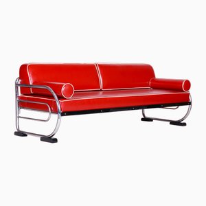 Chromed Steel Sofa attributed to Slezak Factories, 1930s-WHY-1767446