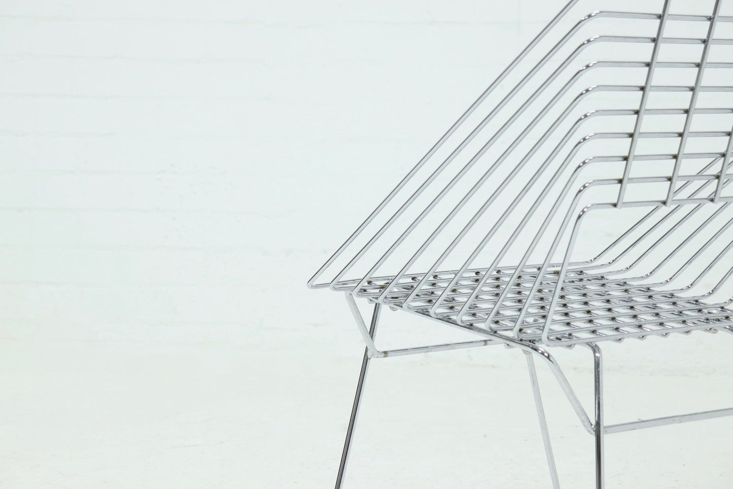 Chromed Wire Steel Side Chair Attributed to Verner Panton from Fritz Hansen, 1970s