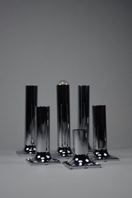 Chroome Ceiling Lamps attributed to Rolf Krüger for Staff, 1960s, Set of 6-IEI-1751945