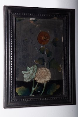 Chrysanthemums, 1800, Reverse Glass Painting-RCE-2040304