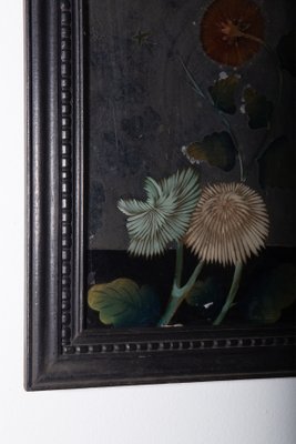 Chrysanthemums, 1800, Reverse Glass Painting-RCE-2040304