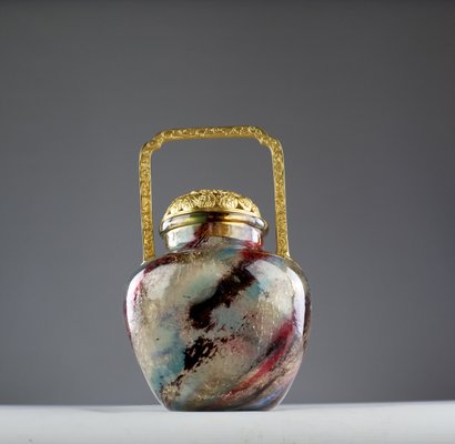 Chrysanthemums Pot-Pourri Vase by Ernest Leveille & Eugène Rousseau, 1800s-KEM-2033441