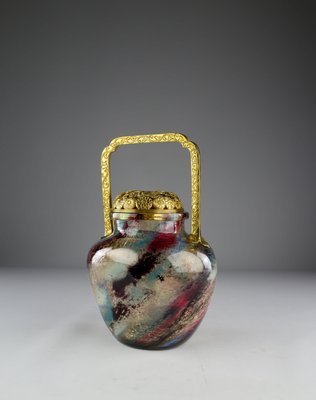 Chrysanthemums Pot-Pourri Vase by Ernest Leveille & Eugène Rousseau, 1800s-KEM-2033441