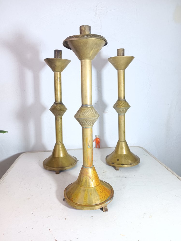 Church Altar Candleholders, Set of 3