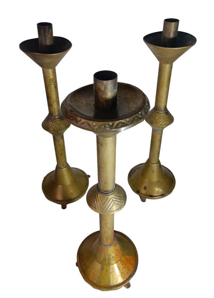 Church Altar Candleholders, Set of 3