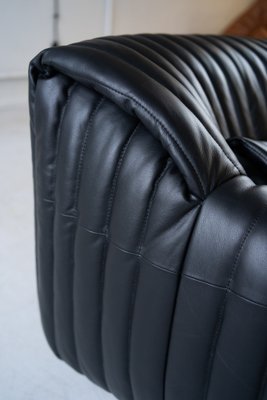 Cinna Ligne Roset Black Leather Sandra Armchair attributed to Annie Hieronimus, 1973-IXA-1789836