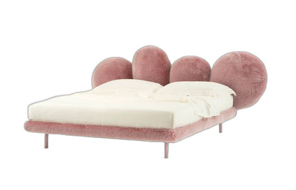 Edra Cipria Bed - Ecological fur double bed front view