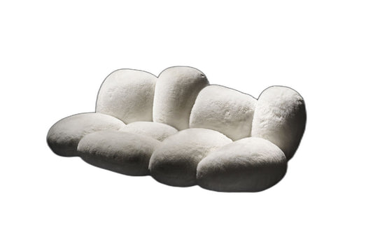 Edra Cipria 3 seater sofa - Ecological fur