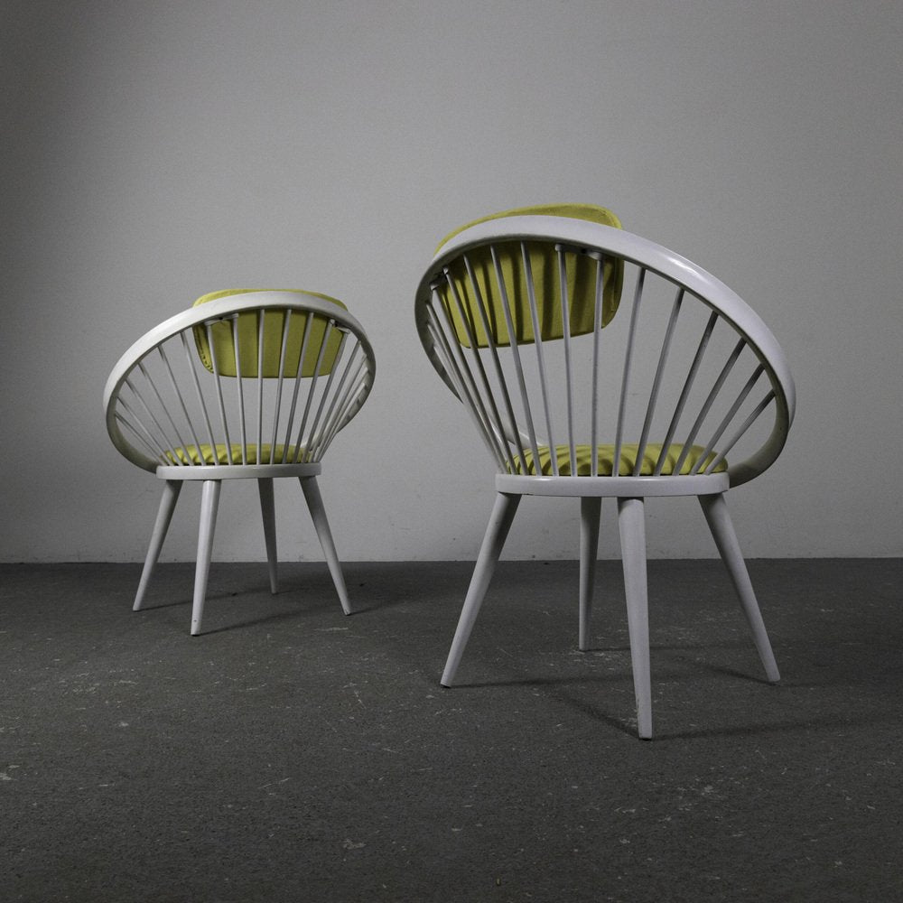 Circle Armchairs by Yngve Ekstrom, 1970s, Set of 2