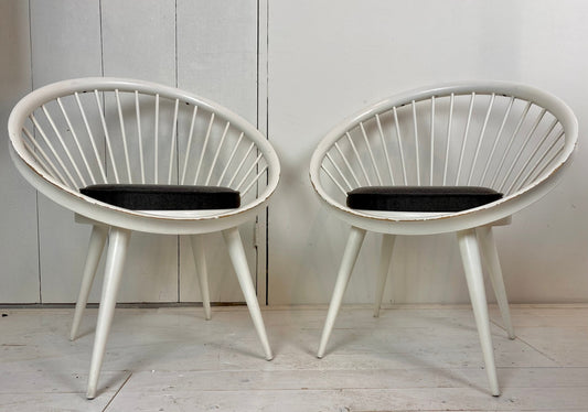 Circle Chairs by Yngve Ekström, 1960s, Set of 2