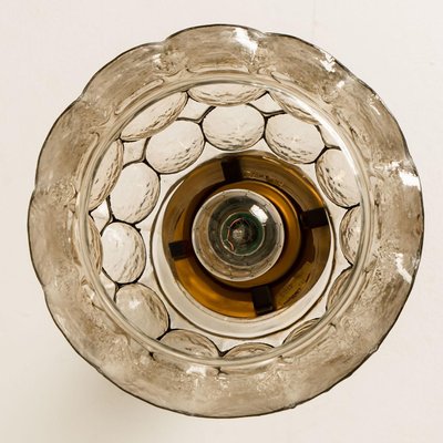 Circle Iron & Bubble Glass Pendant Light from Limburg, 1970s-VDW-1308530