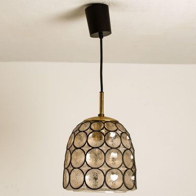 Circle Iron & Bubble Glass Pendant Light from Limburg, 1970s-VDW-1308530