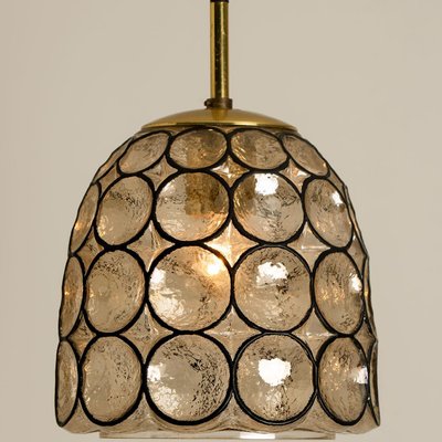 Circle Iron & Bubble Glass Pendant Light from Limburg, 1970s-VDW-1308530