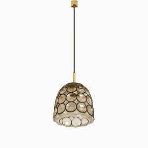 Circle Iron & Bubble Glass Pendant Light from Limburg, 1970s-VDW-1308530