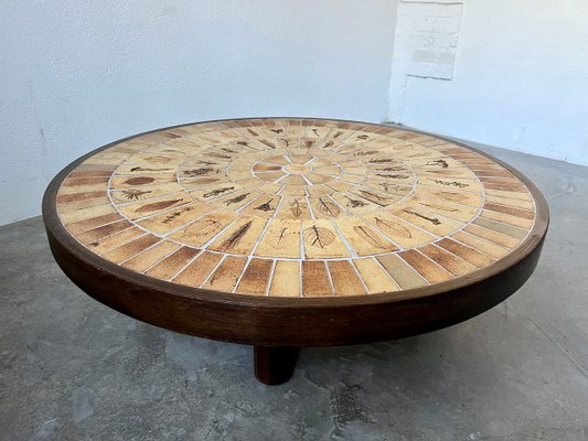 Circular Coffee Table Herbariums by Roger Capron for Vallauris, 1960s-WKI-2027593