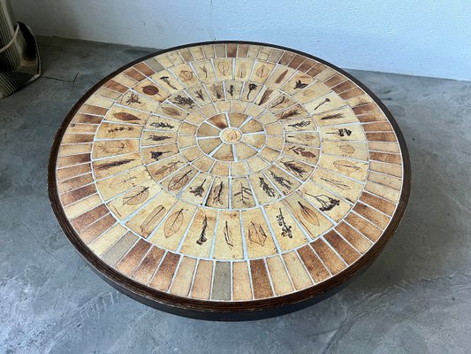 Circular Coffee Table Herbariums by Roger Capron for Vallauris, 1960s-WKI-2027593