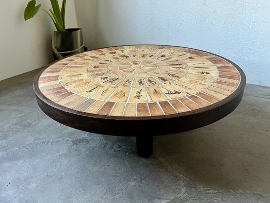 Circular Coffee Table Herbariums by Roger Capron for Vallauris, 1960s-WKI-2027593