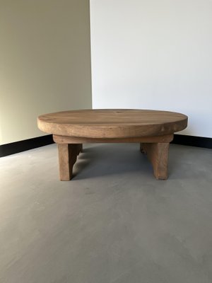 Circular Coffee Table in Pine, 1950s-WKI-1412150