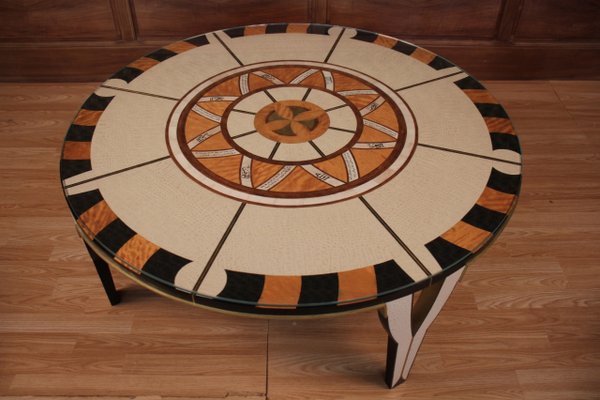 Circular Coffee Table in the Style of Carlo Bugatti-KMQ-960551