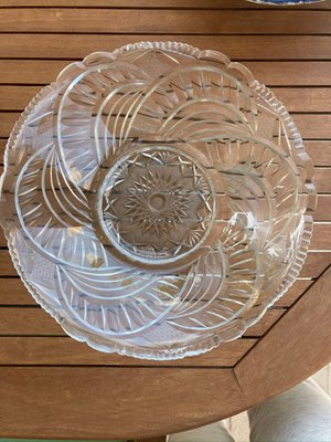 Circular Engraved Glass Plate, 1960s-NOU-786611