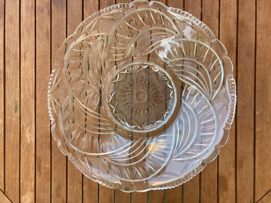 Circular Engraved Glass Plate, 1960s-NOU-786611